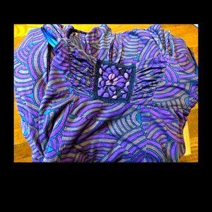 Vintage Free People Dress size Small purple green gold full skirt twirly